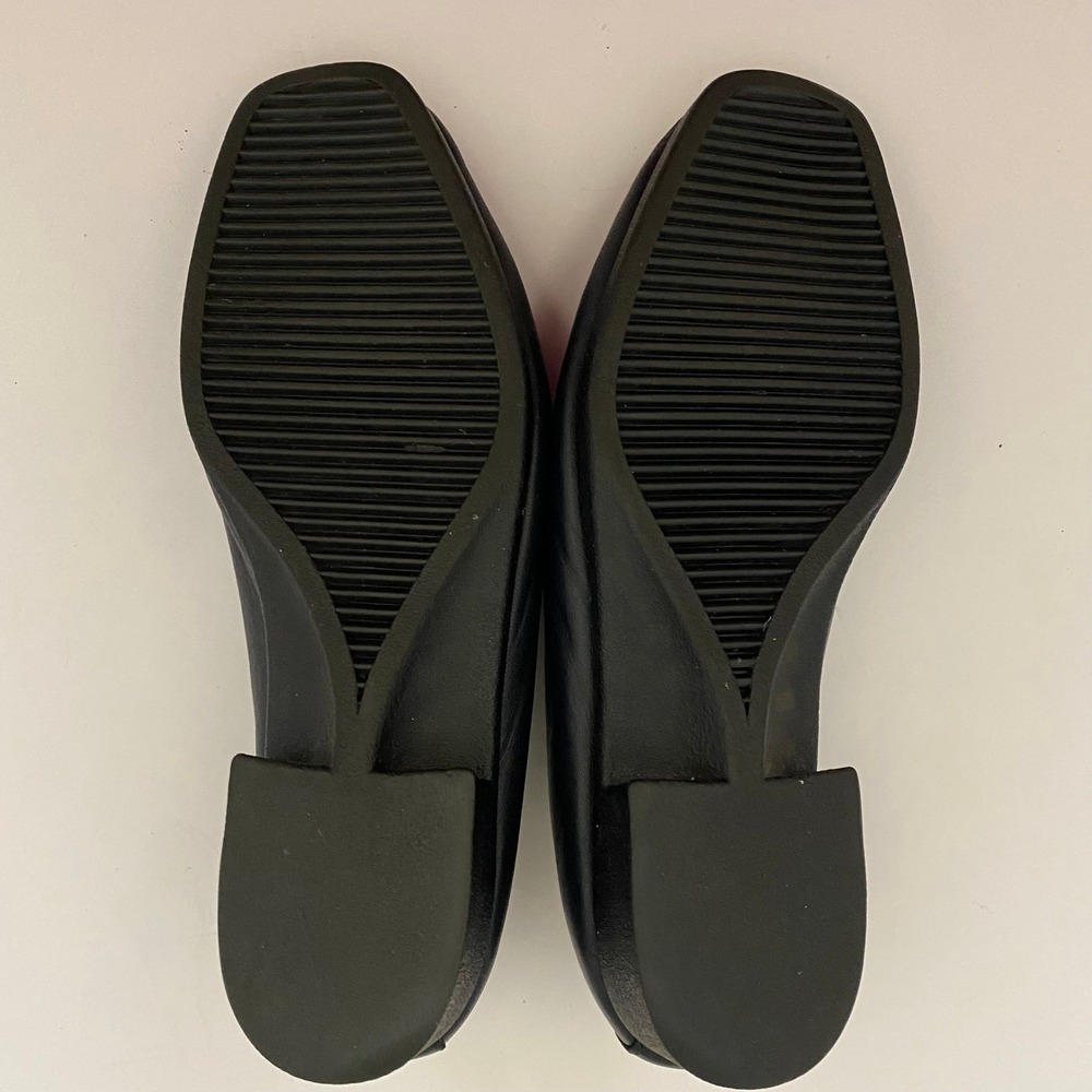 Feather Lite Sport 90s Loafers Women 5 Black  Leather Square Toe Block HeelF - Picture 6 of 6